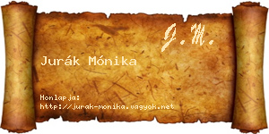 Jurák Mónika névjegykártya